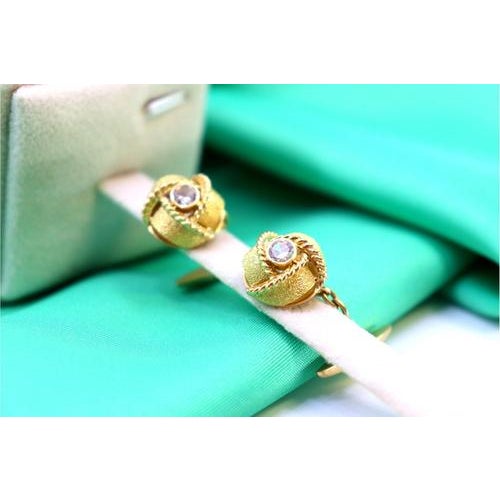 Gold Cufflinks with Corded Reliefs, Set of 2 For Sale - Image 3 of 6