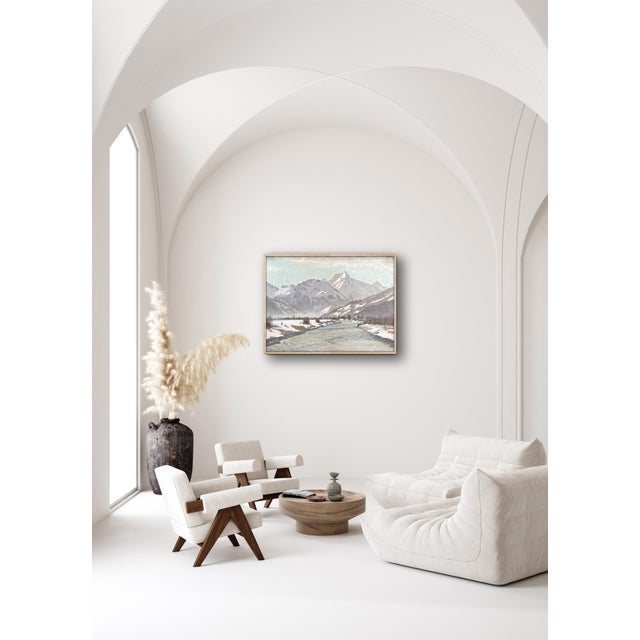 Alex Weise, Snowy Landscape, Oil Painting on Canvas, 1920s For Sale - Image 7 of 16