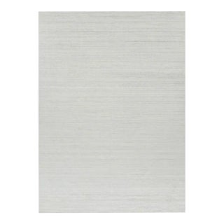 Rug & Kilim’s Textural Rug in Bright Solid White Tones and Striae For Sale