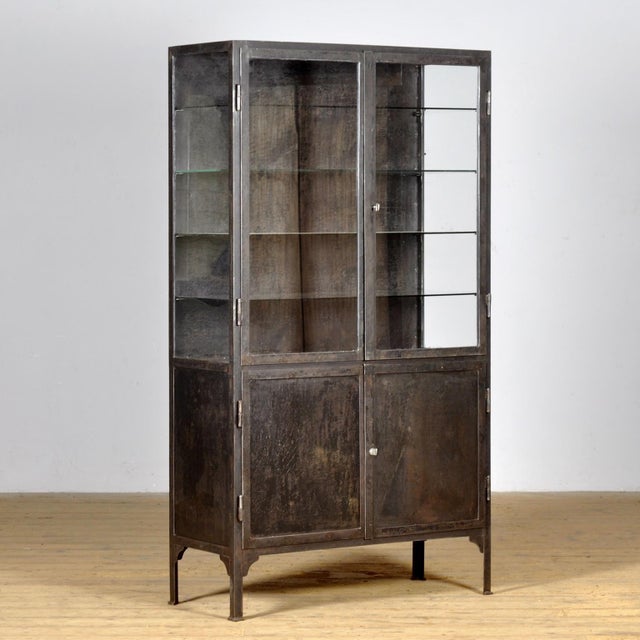 Polished Iron Medical Cabinet, 1930s For Sale - Image 11 of 11