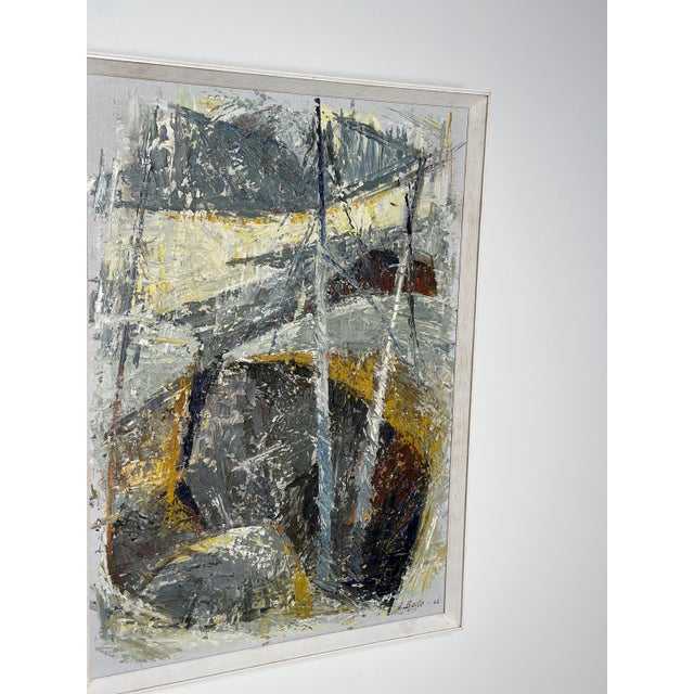 Ingrid Bade, Abstract Landscape, 1960s, Oil on Canvas, Framed For Sale - Image 18 of 18