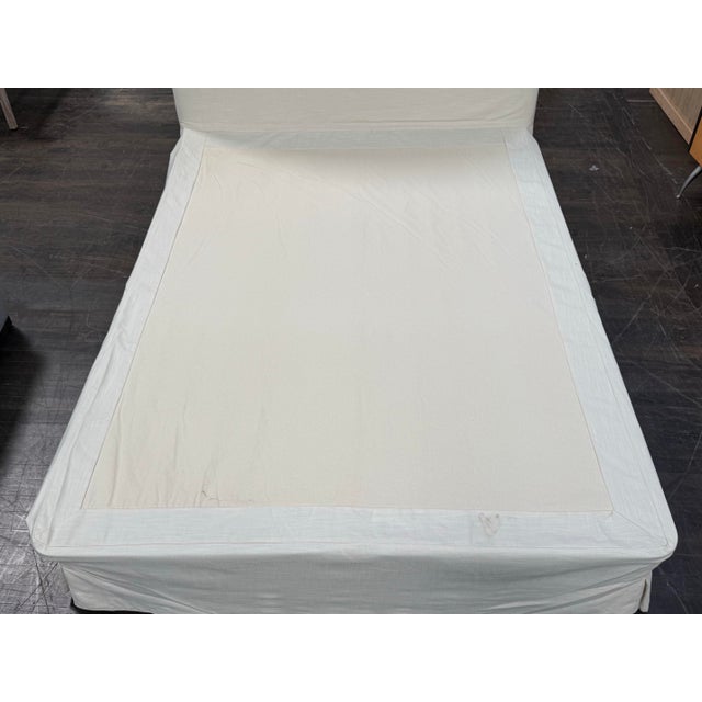 Queen Size Restoration Hardware Linen Headboard For Sale - Image 9 of 12