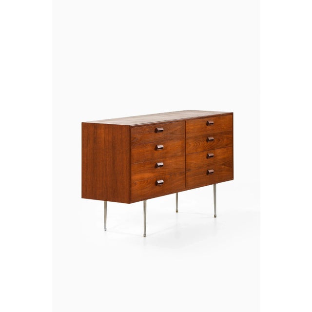 Sideboard in steel and teak by børge mogensen, 1950s additional information: material: teak, steel style: midcentury,...