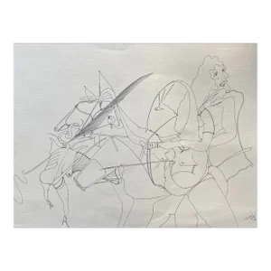 1976 Modern Surrealist Drawing
