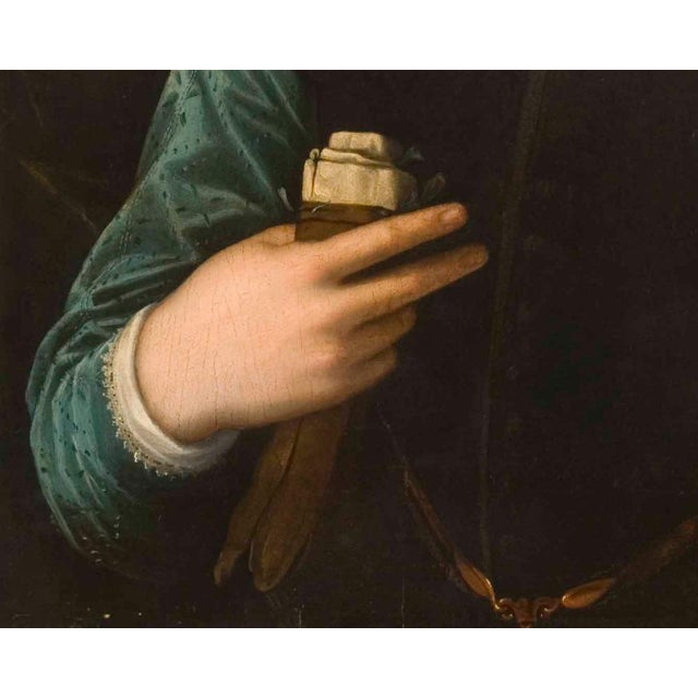 Francesco Traballesi, Portrait of a Young Man with a Glove, 1800s, Oil on Board For Sale - Image 4 of 9
