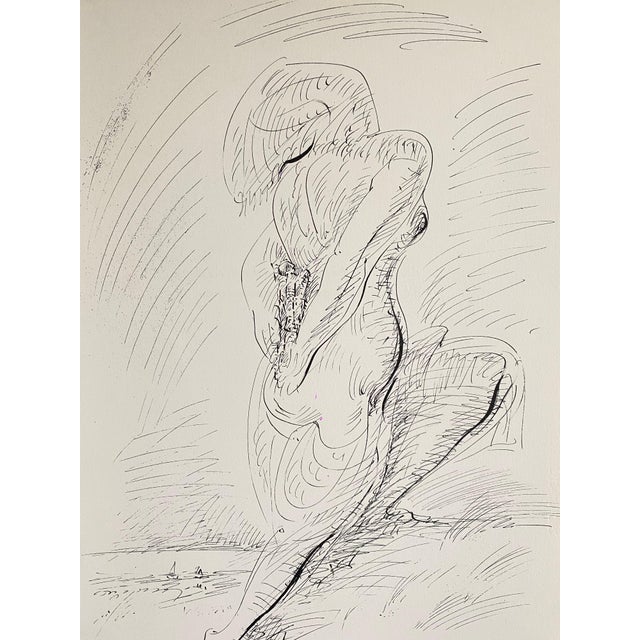 Surrealism André Masson, French Abstract Surrealist Lithograph Andre Masson Mourlot Paris Limited Edition, 1961 For Sale - Image 3 of 7