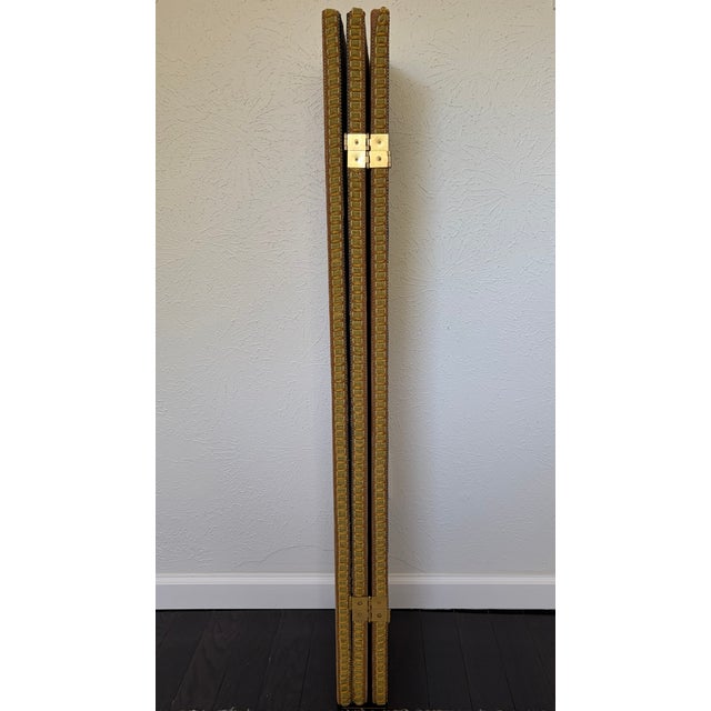 Reversible Upholstered 4 Feet Room Screen For Sale - Image 12 of 14