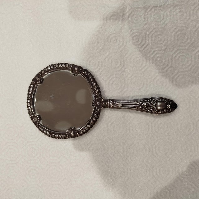 Vintage Silver Hand Mirror, 1930s For Sale - Image 3 of 16