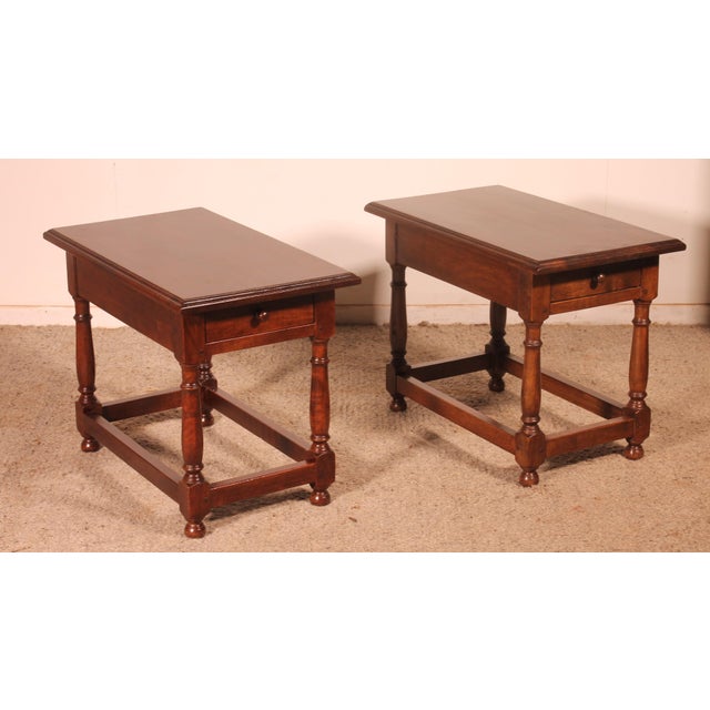 Spanish Bedside Tables in Walnut, 1950s, Set of 2 For Sale - Image 4 of 11