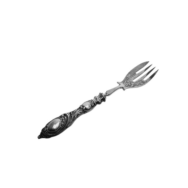 Clasicisst Silver Roast Fork, France, 1880s For Sale - Image 9 of 9