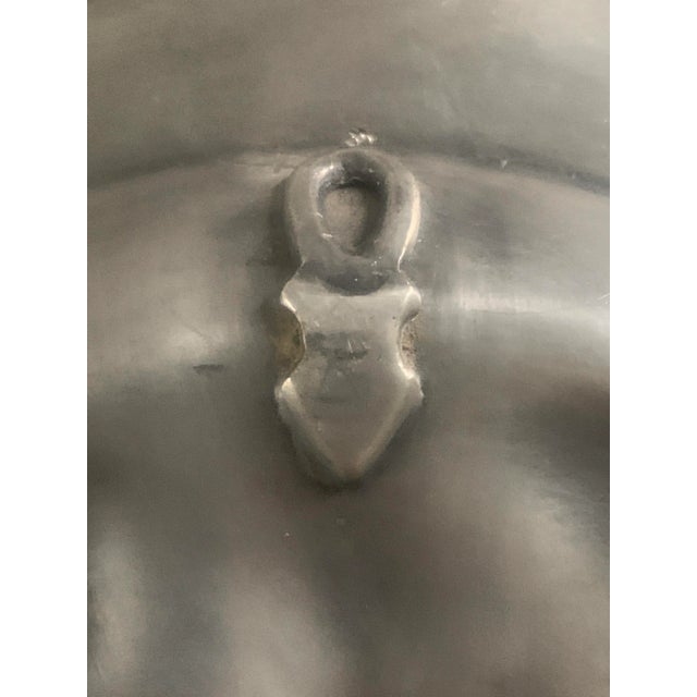 Mid-Century European Pewter Heraldic Wall Plate With Ship Crest For Sale - Image 11 of 12