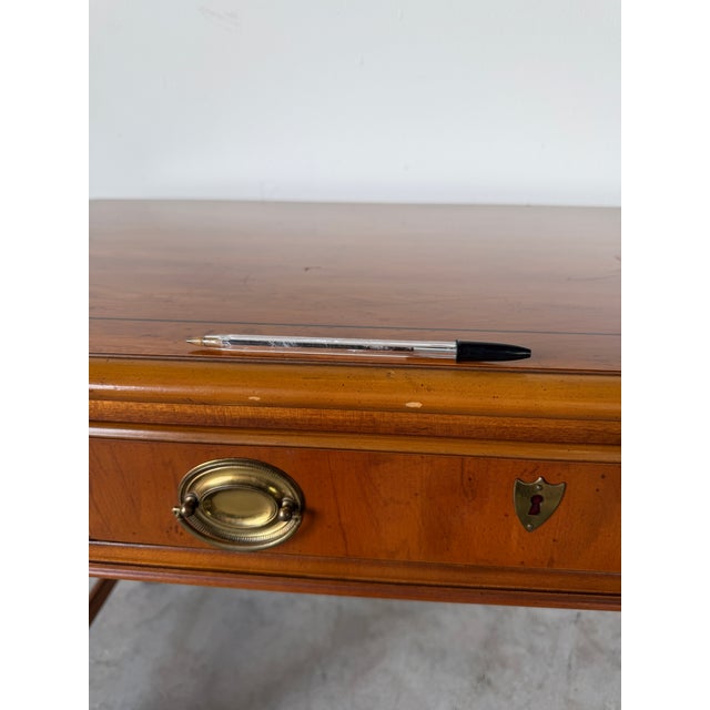 Vintage Drexel Traditional Writing Desk With Brass Handles For Sale - Image 14 of 18