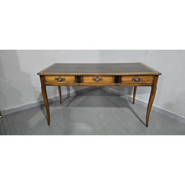 French Oak Partners Library Desk, 1920 For Sale - Image 4 of 13