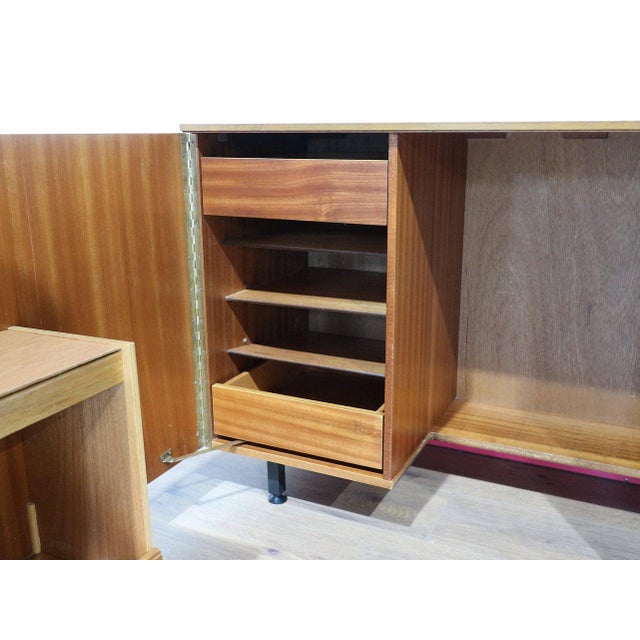 Mid Century Modern Vintage Teak Metamorphic Box Desk Danish Style For Sale In Greensboro - Image 6 of 15