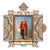 Amazing Ornate Victorian Antique Anton Boehm Brass Picture Photo Frame With Painting Portrait Miniature of British Soldier For Sale