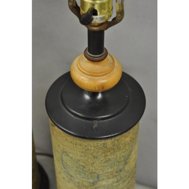 Vintage Regency Style European Old World Map Wrapped Cylinder Table Lamps - Pair For Sale - Image 14 of 17