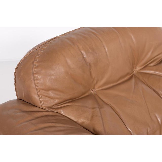 Animal Skin Set of DS 101 Lounge Chair in Brown Leather with Ottoman from de Sede, 1970s For Sale - Image 7 of 10
