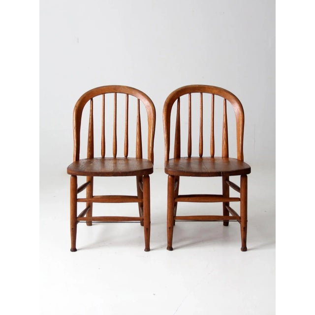 Antique Bow Back Spindle Chairs-a Pair For Sale - Image 13 of 13