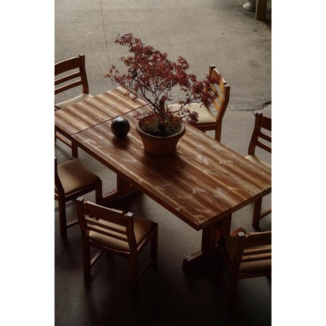 Modern Brutalist Danish Dining Table in Pine by Hans Jørgen Frydendal, 1970s For Sale - Image 17 of 18