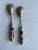 Chinoiserie Vintage Blue, White and Orange Chinoiserie Salad Servers For Sale - Image 3 of 4