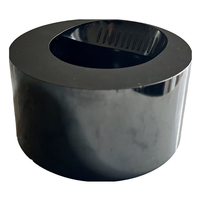 Vintage Italian Modernist Black Borneo Ashtray by Enzo Mari for Danese Milano, 1967 For Sale