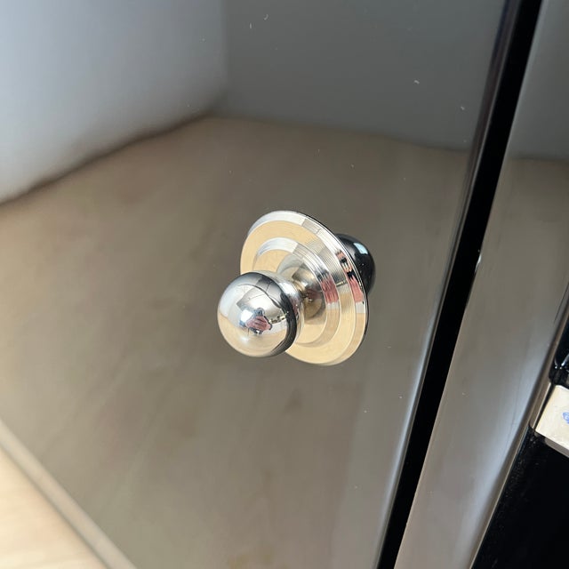 Art Deco Black Lacquered Lowboard with Chrome Fittings, France, 1930s For Sale - Image 11 of 18