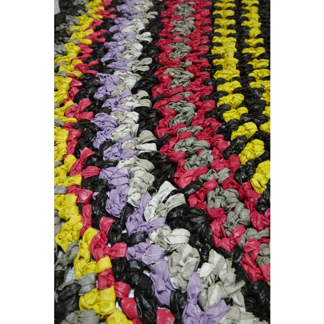 Rag Rug Swedish Mid Century Vinyl For Sale - Image 4 of 5