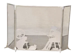 Vintage Folk Art Cut Out Fireplace Screen