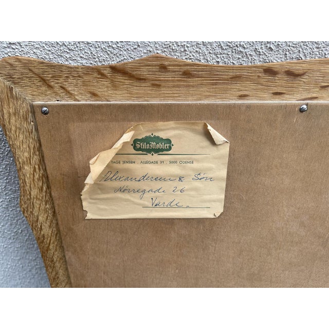 Vintage Danish Wall Mirror with Sculptural Oak Frame, 1960s For Sale - Image 4 of 5