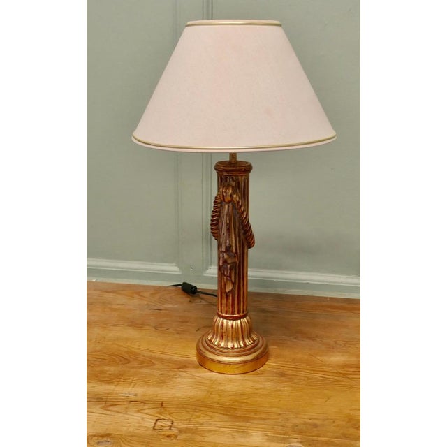 Sculpture Materials Large Italian Corinthian Column Table Lamp, 1960 For Sale - Image 7 of 8