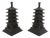 Unique Pair of Chinoiserie Cast Iron Pagoda Bookends Asian Mid Century Modern For Sale