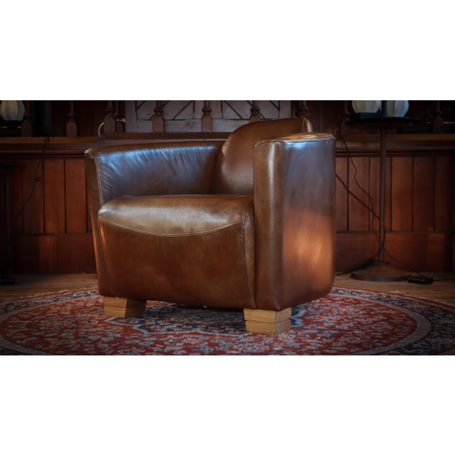 Brown Halo Mars Aviator Rocket Club Armchair in Cigar Brown Leather from Timothy Oulton, 2010s For Sale - Image 8 of 16
