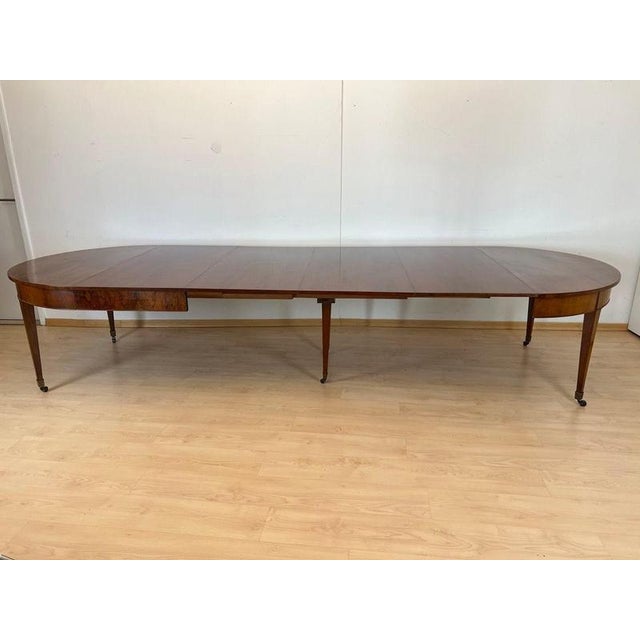 Swiss Biedermeier Extendable Dining Table in Walnut and Brass, 1820s For Sale - Image 13 of 18
