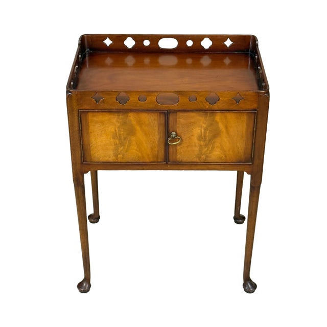 18th Century Style Side Table with Gallery Top and Storage, English A handsome mahogany drinks table we will call it, of...