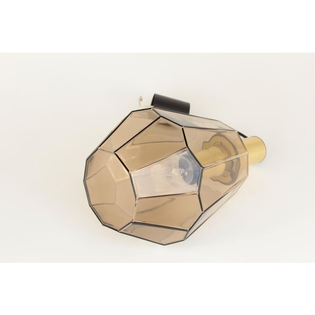 Metal Geometric Smoked Glass Pendant Light from Limburg, 1970s For Sale - Image 7 of 15