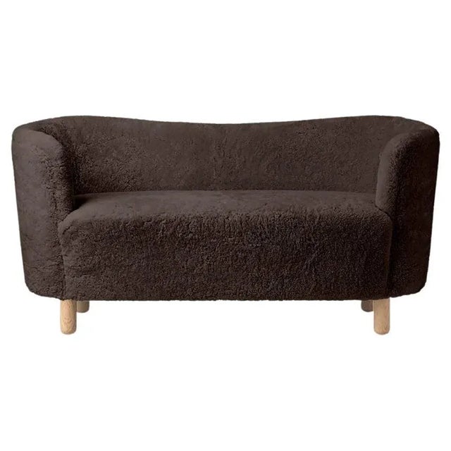 Wood Espresso Sheepskin and Natural Oak Mingle Sofa by Lassen For Sale - Image 7 of 7