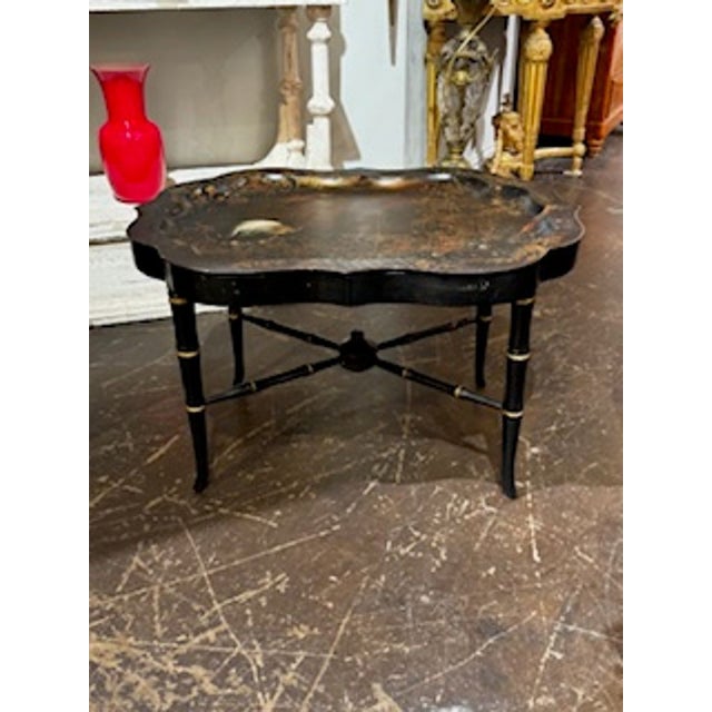 Early 20th Century Early 20th C English Tole Low Table For Sale - Image 5 of 7