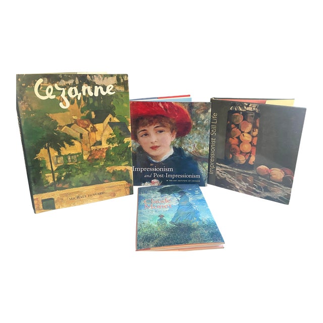 Vintage Impressionist Table Coffee Book Monet Nelson Cezanne - Set of 4 For Sale