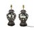A Pair of Vintage Brunschwig & Fils Cadiz Table Lamps - Black and Cream Ceramic With Boar and Deer Motifs For Sale - Image 14 of 14