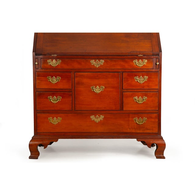 Brown Fine Chippendale Secretary Desk “American Independence” For Sale - Image 8 of 18