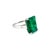Modern Vintage Platinum 9.77ctw Gia Green Emerald Diamond Three Stone Cocktail Ring, Size 7.75 For Sale - Image 3 of 9