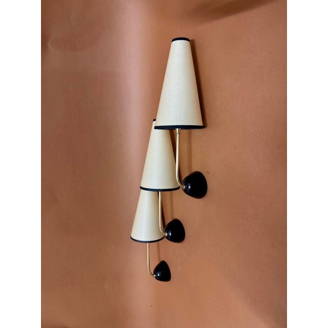 Wall Lights in the style of Jean Royere, 1950s, Set of 3 For Sale - Image 4 of 11