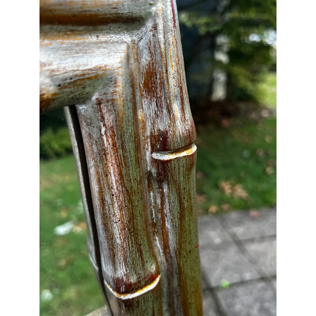 Chinoiserie Mid-Century Chinoiserie Giltwood Faux Bamboo Large Mirror For Sale - Image 3 of 8