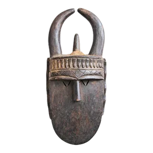 Vintage Mid 20th Century Carved Wood Toma Mask Guinea