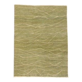 Organic Modern Biophilic Indian Rug - 04'03 X 05'11 For Sale