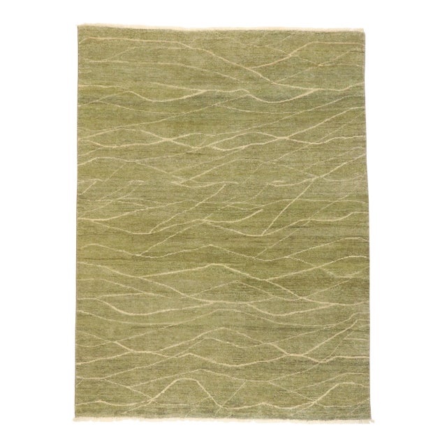 Organic Modern Biophilic Indian Rug - 04'03 X 05'11 For Sale