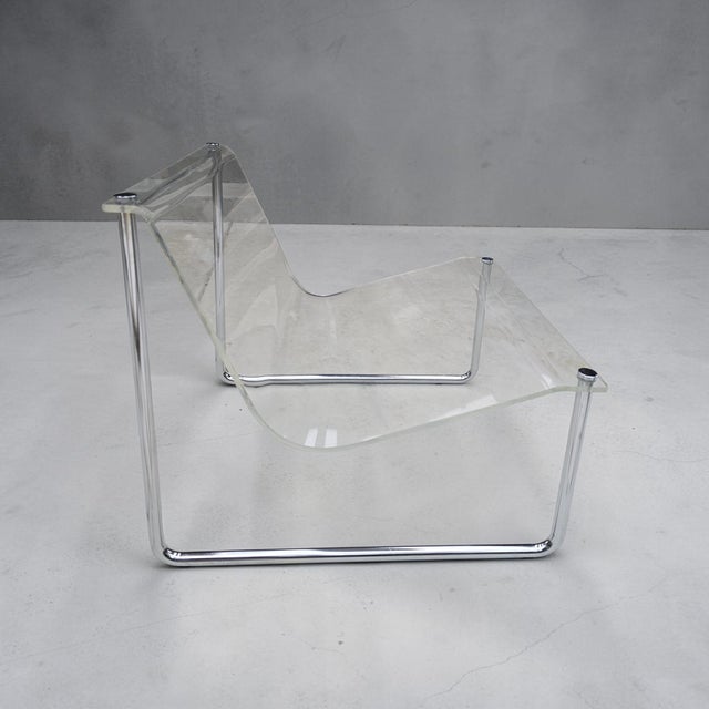 1960s Attributed to Charles Hollis Jones Lucite Sling Chair For Sale In Dallas - Image 6 of 12