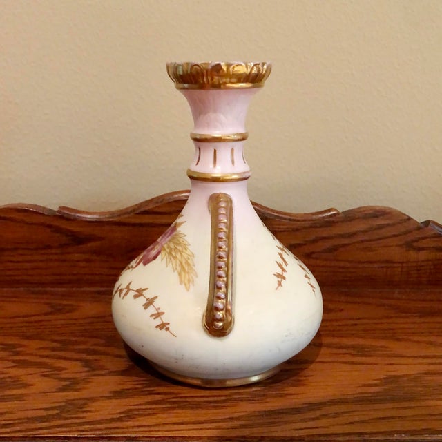 Antique Rudolstadt Germany Hand Painted Porcelain Vase For Sale - Image 4 of 8