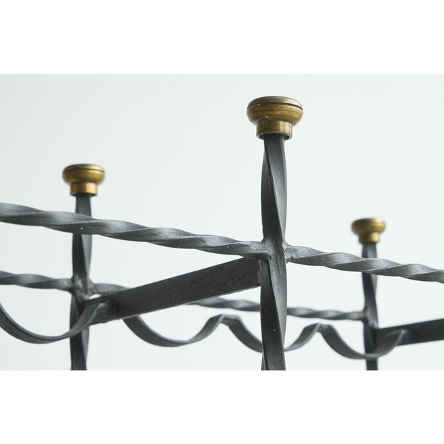 1940s Mid-Century Modern Wine Rack in Wrought Iron Brass, 1940s For Sale - Image 5 of 9