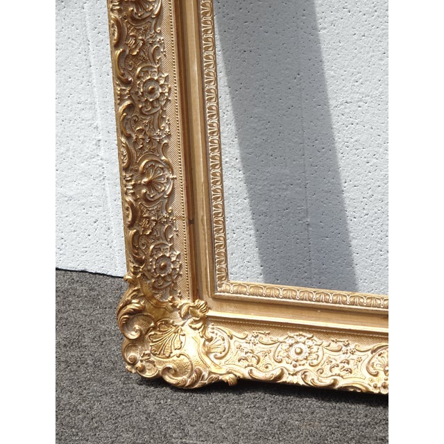 Large Tall 58"Hx45 Vintage French Provincial Gold Ornate Picture Frame For Sale - Image 10 of 14